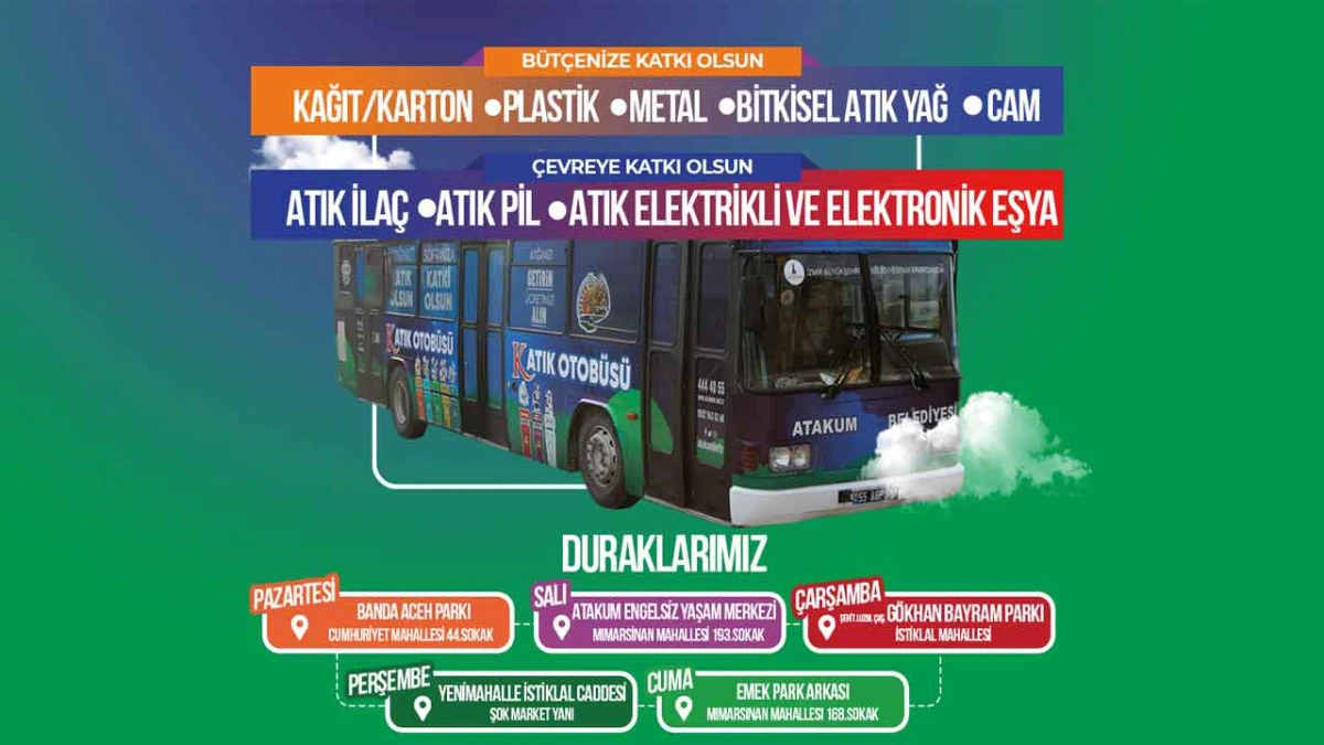 Atakum Belediyesi Katık Otob&uuml;s&uuml; sıfır atıkla doğayı korumaya devam ediyor 