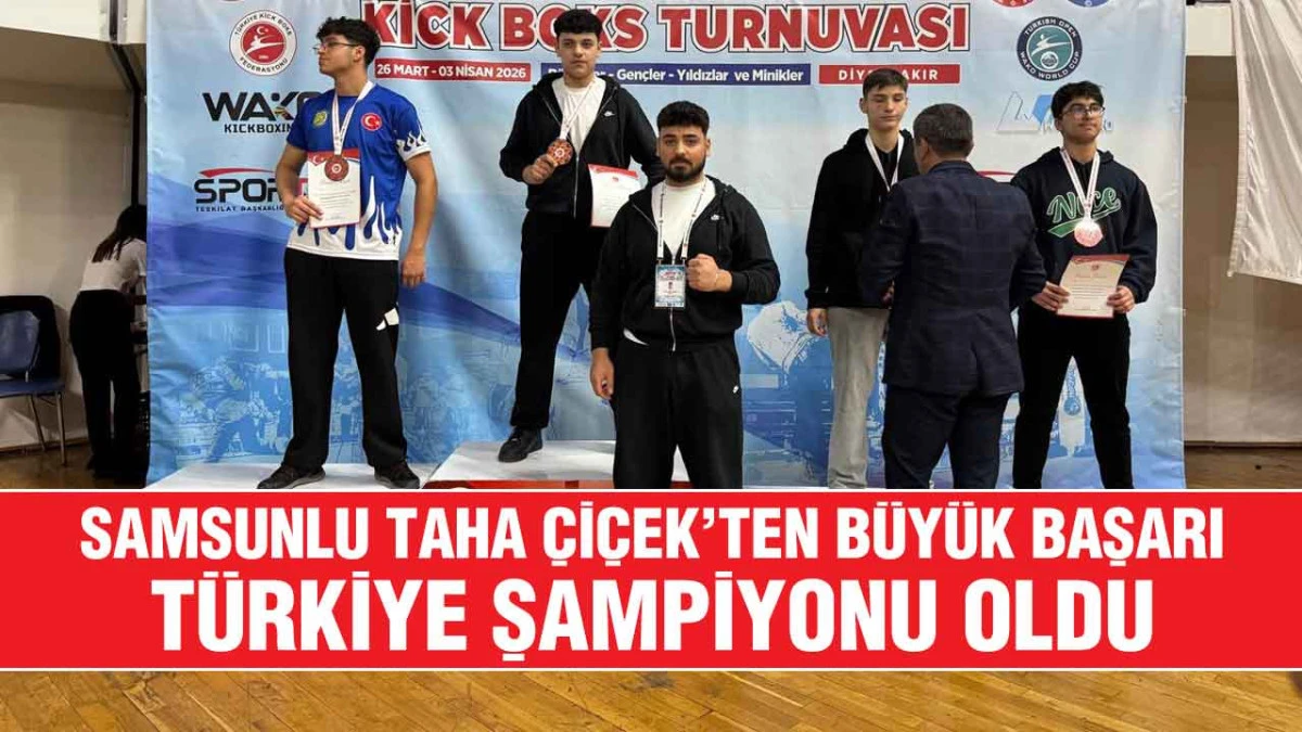 Kick Boksta Zirve Samsun&rsquo;un: Taha &Ccedil;i&ccedil;ek Şampiyon Oldu
