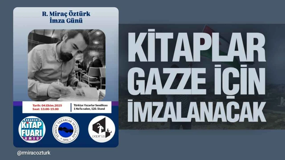 Miraç Öztürk, kitapları Gazze için imzalayacak
