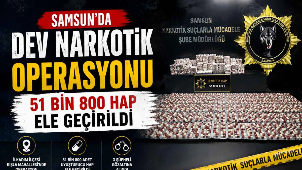 Samsun İlkadım&rsquo;da Narkotik Operasyonu: 3 G&ouml;zaltı