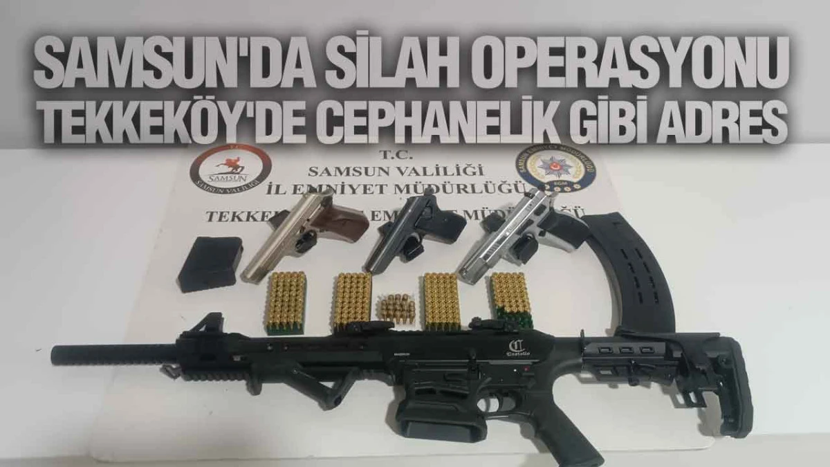 Samsun Tekkek&ouml;y'de Silah Operasyonu: Tabanca, T&uuml;fek ve 200'&uuml; Aşkın Fişek Ele Ge&ccedil;irildi