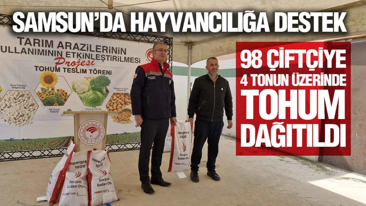 Samsun Terme&rsquo;de &Ccedil;ift&ccedil;iye Tohum Desteği