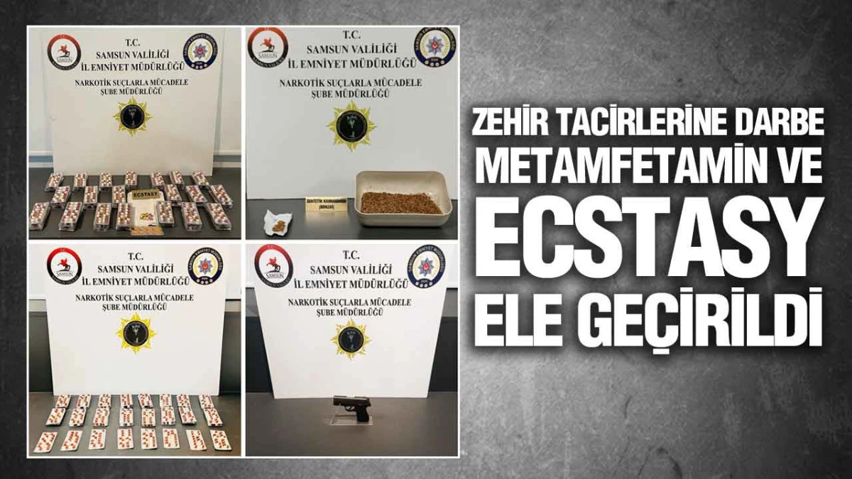 Samsun&rsquo;da 4 İl&ccedil;ede Narkotik Operasyonu: Binlerce Uyuşturucu Hap Ele Ge&ccedil;irildi