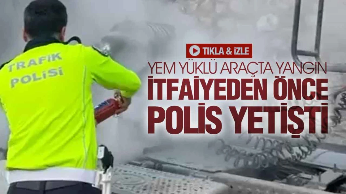 Samsun’da Araç Yangını, Polis Ekipleri Alevleri Büyümeden Söndürdü