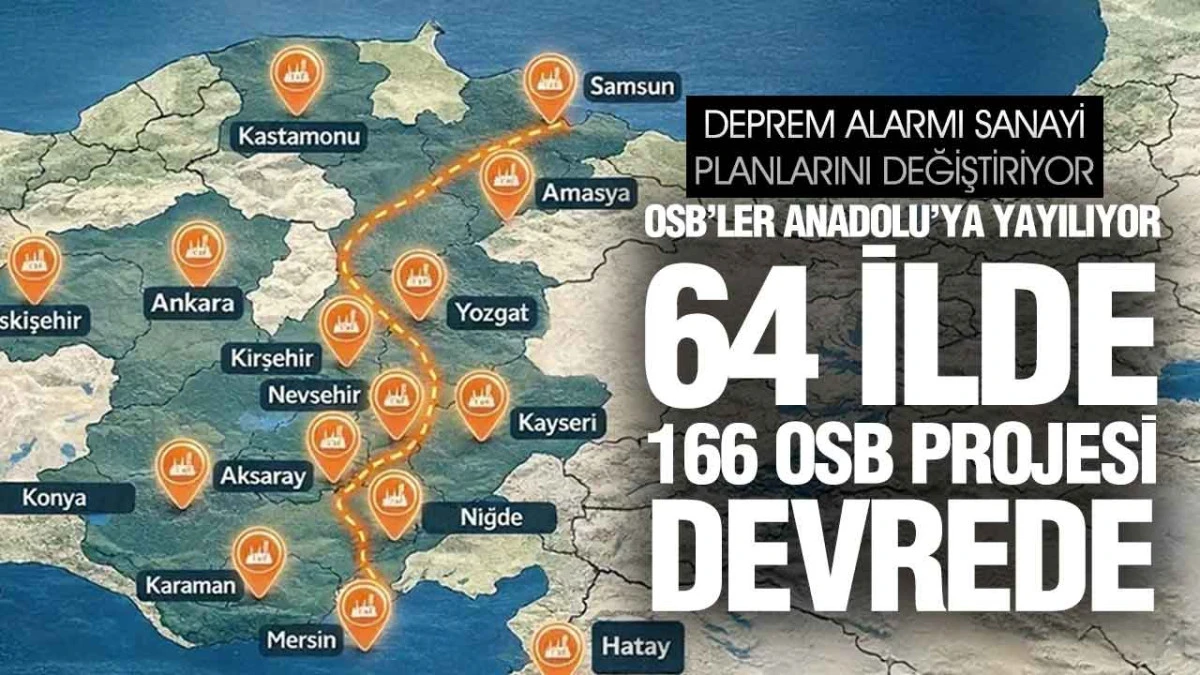 Sanayi Anadolu&rsquo;ya Yayılıyor, 64 İlde 166 OSB Projesi Devrede