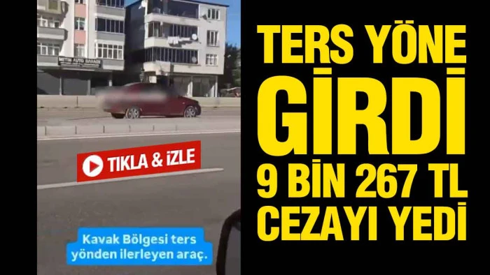 Samsun’da Ters Yöne Giren Sürücü Cezadan Kaçamadı