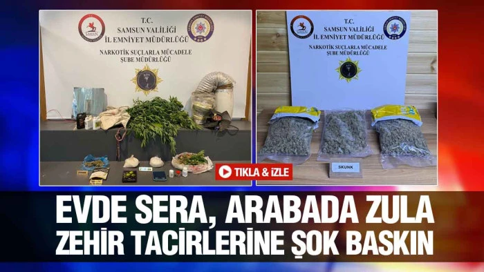 Samsun’da Uyuşturucuya Ağır Darbe: Zehir Serası ve 1,5 Kilo Skunk Ele Geçirildi!