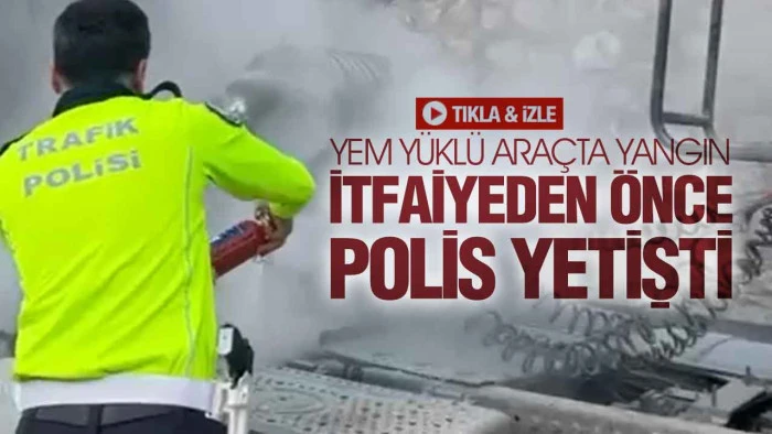 Samsun’da Araç Yangını, Polis Ekipleri Alevleri Büyümeden Söndürdü